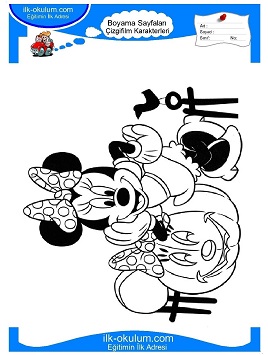 Çocuklar İçin Minnie-Mouse Boyama Sayfaları 
